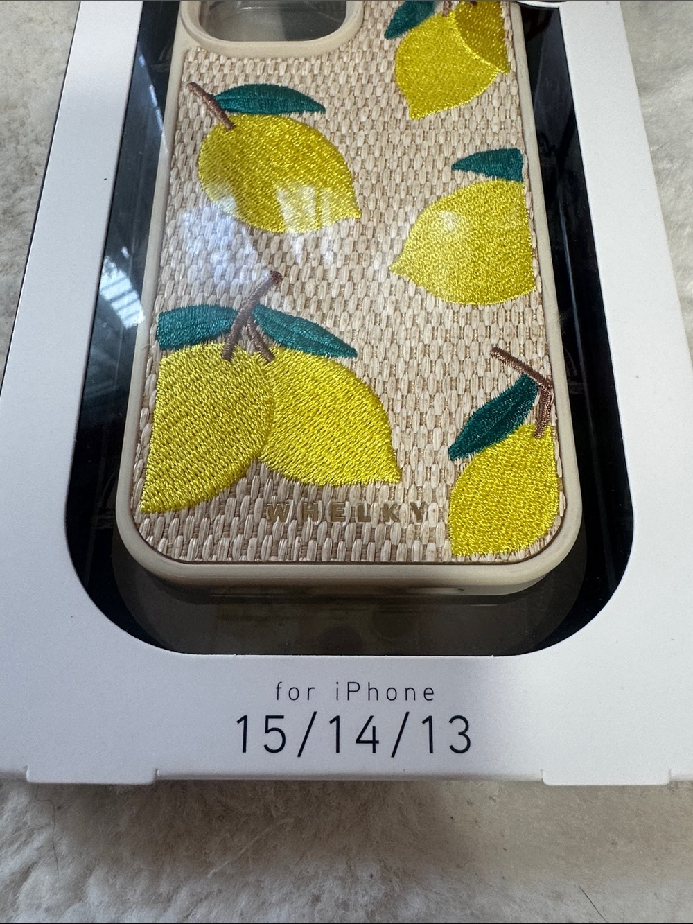 Whelky embroidered Lemon iPhone 15/14/13 iPhone case - Picture 3 of 4